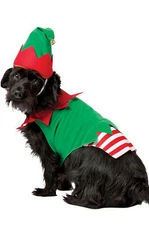 Brand New Santa Helper Christmas Elf Dog Pet Costume