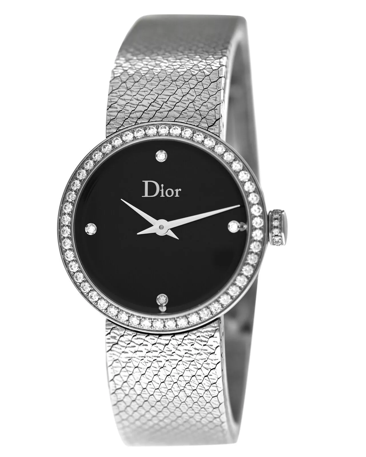 Quartz femme Dior La D De Dior CD047111M002 diamants acier inoxydable 25 mm