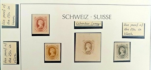 ~ ~ SWITZERLAND - AUTHENTIC SET OF OLD PROOFS / ESSAY - LIBERTAS - 1880'S - Picture 2 of 4
