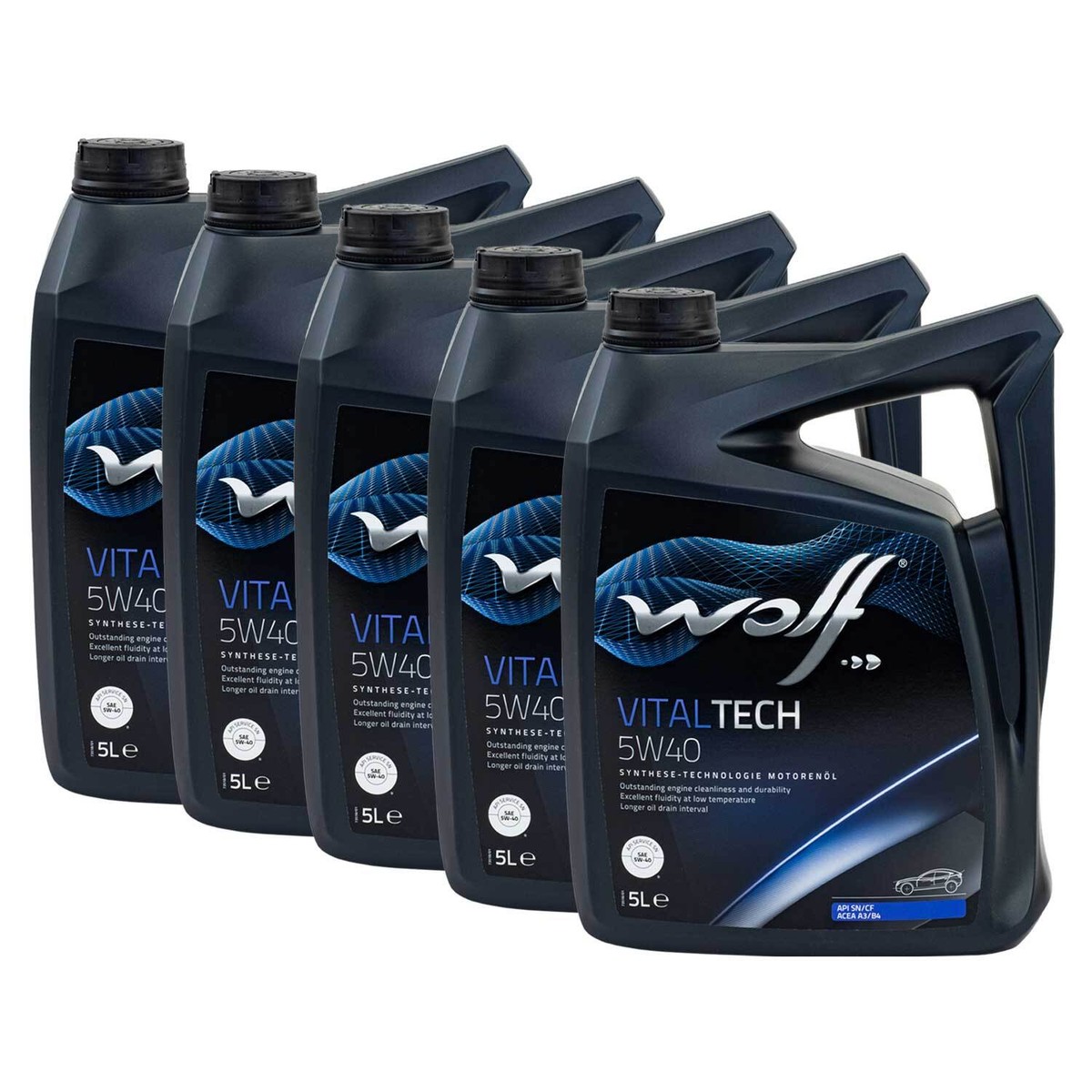 Motoröl WOLF VITALTECH 16116 SAE 5W40 5 X 5 Liter für Audi BMW
