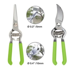 WORKPRO 2PC 8'' Handing Pruner 8" Bypass Garden Shears with Steel Straight Blade