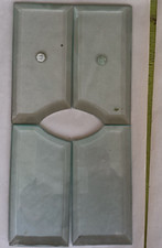 4 / Four Pieces Clear 1/2 " Bevel Rectangles With Curved Center Cutout