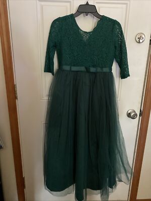 Floral Lace Tulle Dress Junior Bridesmaid,Wedding,PageantHoliday Dress Size 14