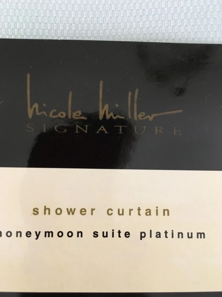 Shower Curtain PALE BLUE & WHITE Nicole Miller Honeymoon Suite Platinum NIP - Image 4 of 4