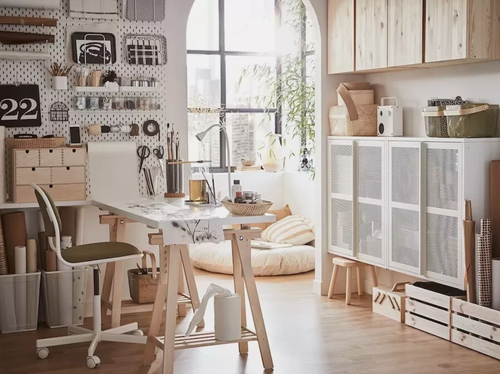 New Ikea MITTBACK Trestle birch 22 7/8x27 1/2/36 5/8 304.599.97 For desk - Picture 4 of 5