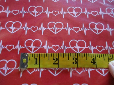 Heartbeat Baumwollstoff Ekg Red Heartbeat Cotton Fabric Fat