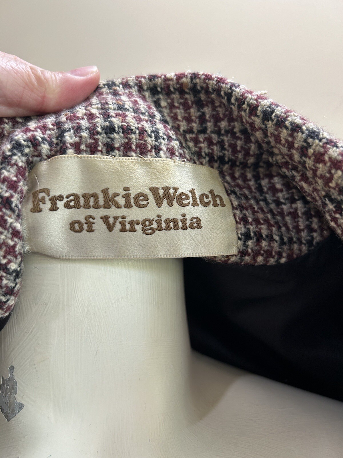 Vintage Frankie Welch Of Virginia Blazer Jacket Houndstooth Women Size Untagged