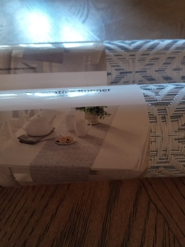 Mainstays Decorative Runner 14" x 72" Blue & White. Set Of 2 New With Tags - Image 4 of 4