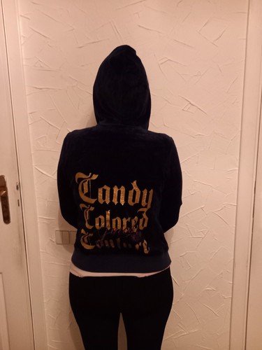 Juicy Couture Vintage dunkelblau Velour Trainingsanzug Set Jacke - M Hose - S - Bild 3 von 9