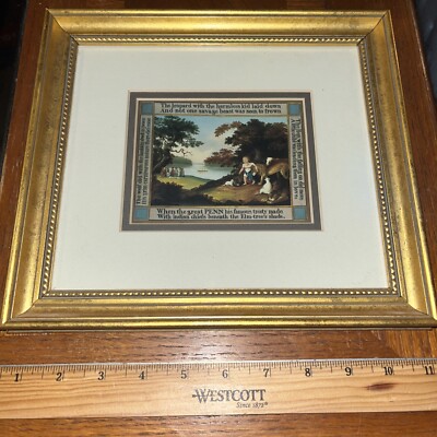 Golden Framed Print: The Peaceable Kingdom by Edward Hicks