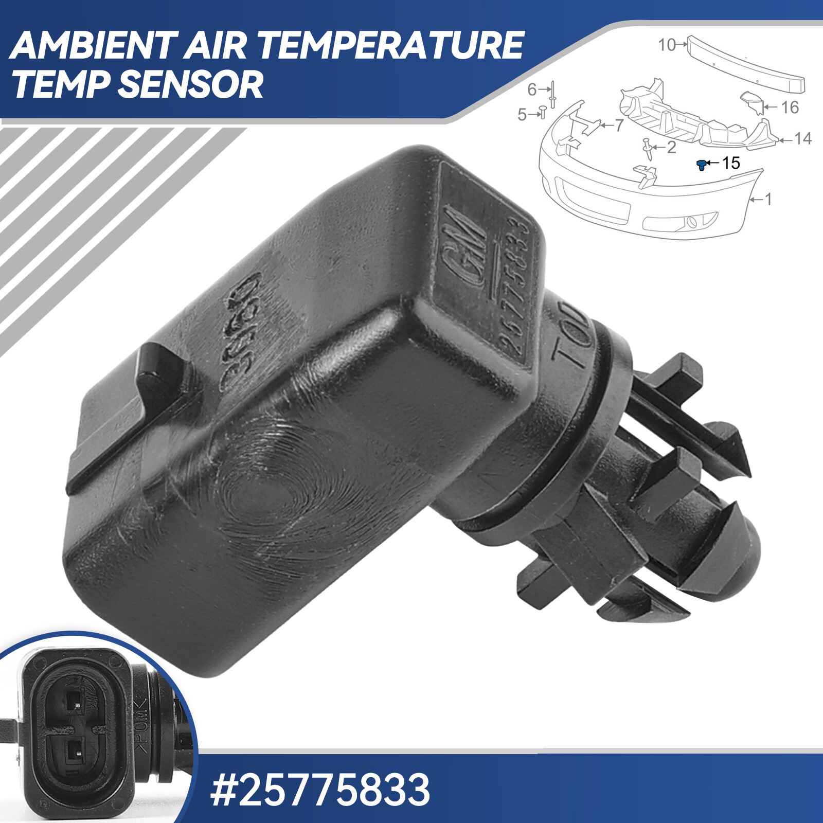 25775833 15035786 Ambient Air Temperature Temp Sensor For Vauxhall  