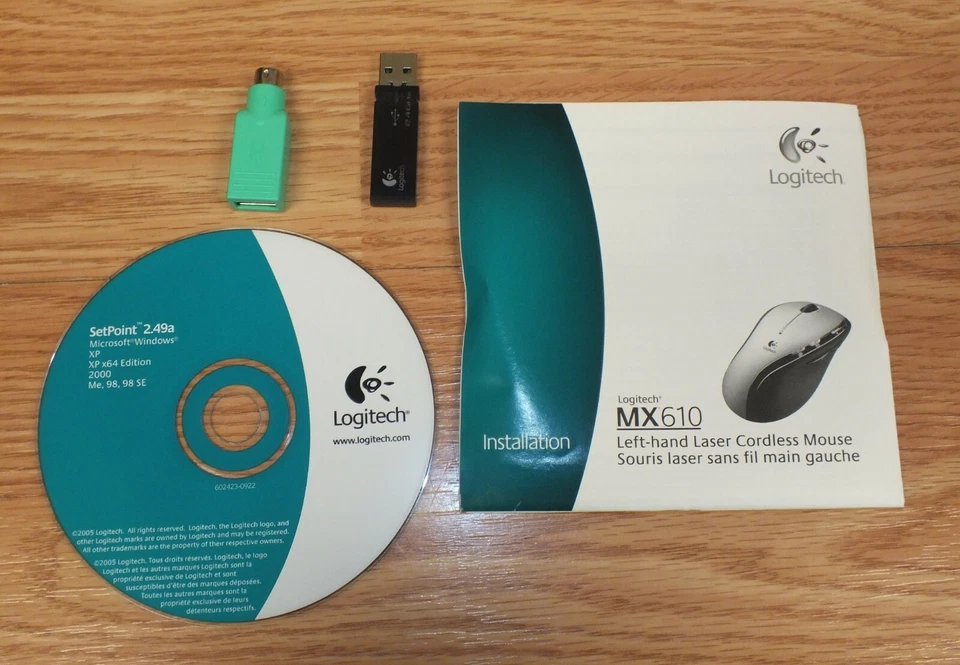 Logitech (MX 610) Left-Hand Laser Cordless Scroll Mouse W/ Receiver *READ* - Image 2 of 4