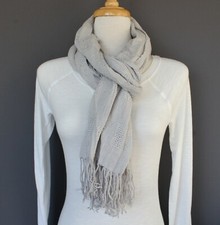 Lt Grey gauze scarf lightweight gauzy crinkle 70" long scarf 24" wide extra long