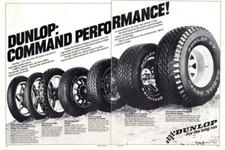 1980 Dunlop Car and Motorcycle Tire Product Lineup 2pg Vintage Print Ad Wall Art