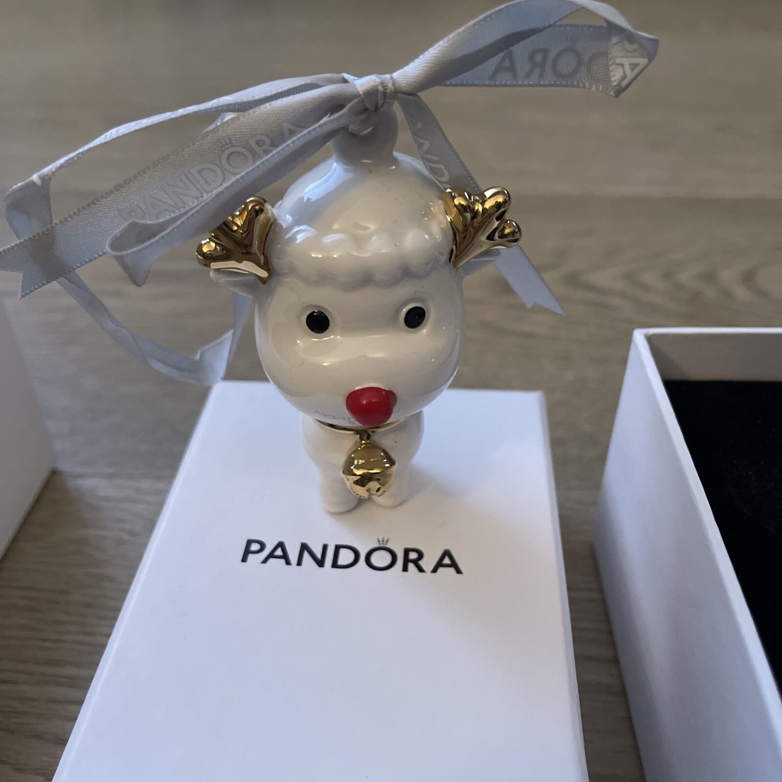 PANDORA Red Nose Reindeer Christmas Tree Decoration Ornament Gift Box