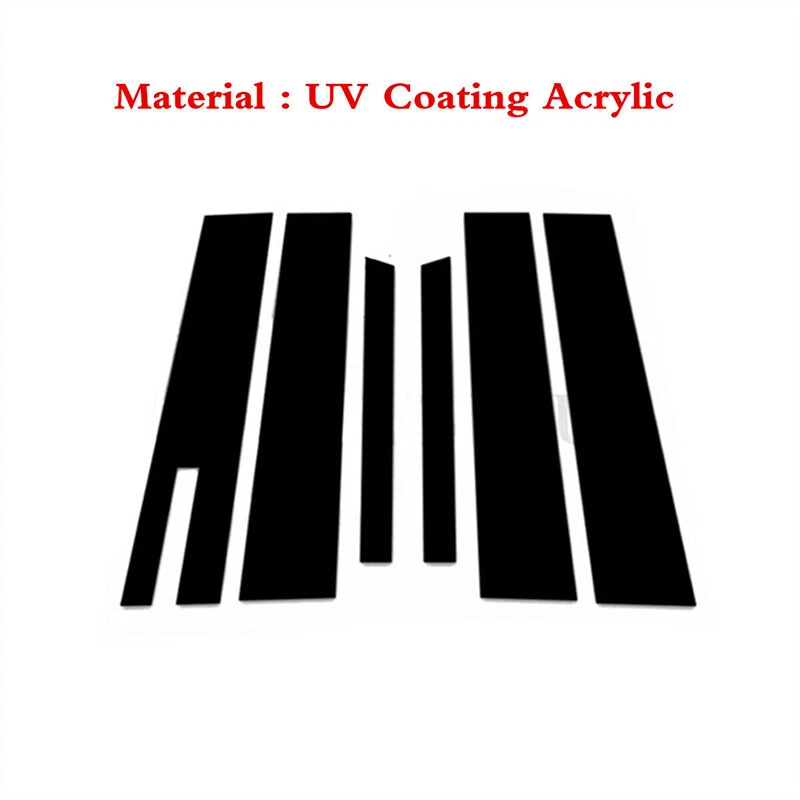 Cubierta de moldura de ventana postes de pilar negro brillante sin llave Fit Ford Taurus 2010-2019 Foto 4 de 4