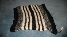  730/47 vtg INFINITY 23" X 21" Woolen Ships KNITTED Scarf B  W Strip
