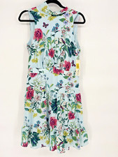 Eliza J Border Floral Multicolor Print Fit & Flare Dress Size 10