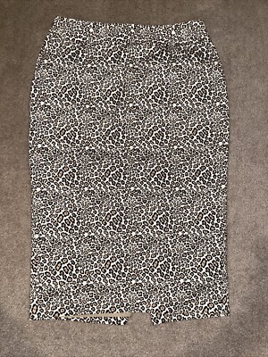 Liz Claiborne Leopard Print Skirt Women Size 4 Animal Cheetah Midi Pencil