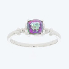 Sterling Silver Semi Mount Ring Setting Cushion CU 7X7mm Topaz