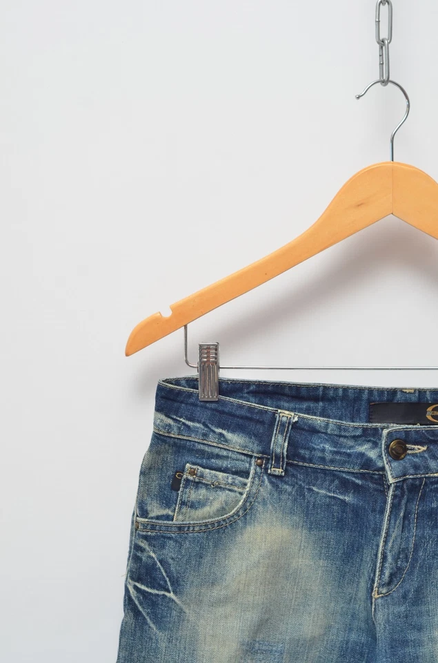 Mini Pantalones Cortos Roberto Just Cavalli Vintage Para Mujer Azul Denim Talla 40 Hechos en Italia Foto 2 de 4