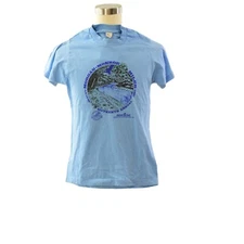 1989 Screen Stars Best Graphic Tee Mens M Blue 10K Run Single Stitch Crew Neck