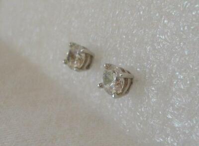 Jacmel Solid Sterling Silver CZ Earrings 1 Cttw Signed JCM Stud QVC