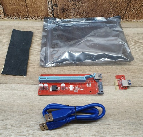 Lot De 5 Adaptateurs PCI-E Riser VER088 1X Vers 16X – Câble USB 3.0 60 Cm + SATA – Neuf