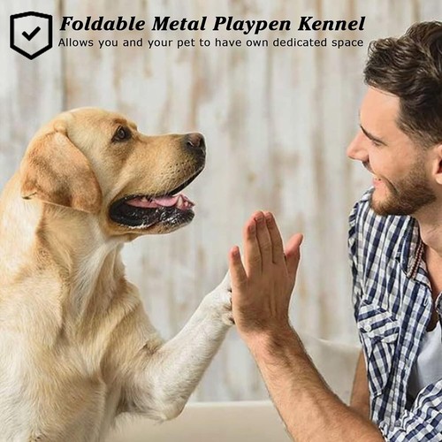 Pukami Hundezaun für den Hof, 8 Platten 24” Höhe x 27,5” Breite, Welpenlaufstall für - Bild 3 von 7