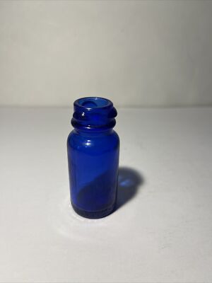 Vintage Blue Glass Bromo Seltzer Bottle Embossed #59