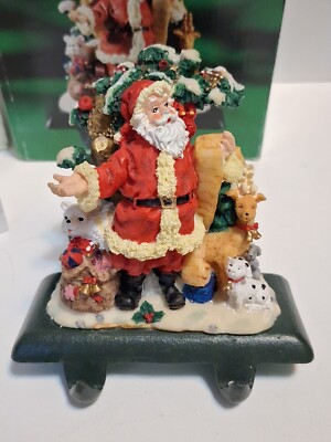 Collectible Holiday Time Christmas Santa Double Hook Stocking Holder #80248A