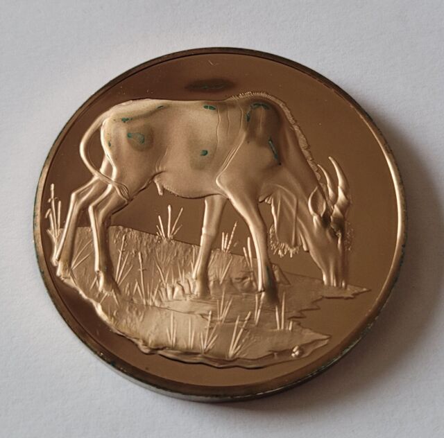East African Wild Life Society Medaille Cu Elenantilope (Eland) Ø50mm