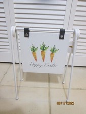 Happy Easter Carrot Standing Hanging Sign 11" X 14" New