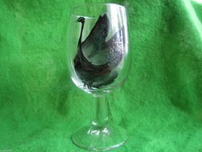 Vintage Sweden wine glass Black stork