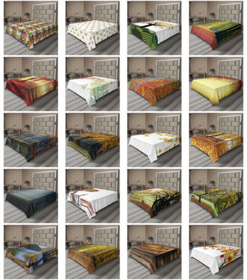 Ambesonne Fall Pattern Flat Sheet Top Sheet Decorative Bedding 6 Sizes