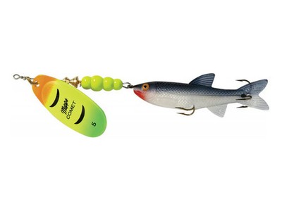 Mepps Comet Mino Inline Spinner 4'' with Shad Mino Hot Firetiger Blade 1/2 oz