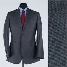 Mens Grey Blazer 40R US Size MARLANE Wool Super 100s Sport Coat Jacket