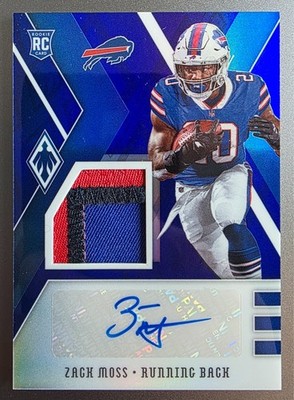 Zack Moss 2020 Panini Phoenix Rookie Patch Auto RPA Prime Blue #RJA-ZM Bills /50