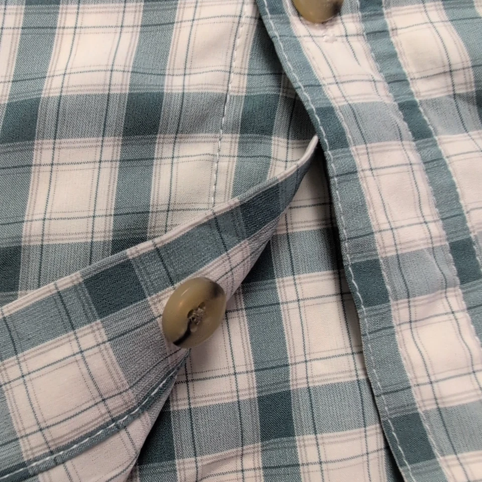 Chemise L.L. Bean Nylon kaki à carreaux taille M #142e - Photo 4/4