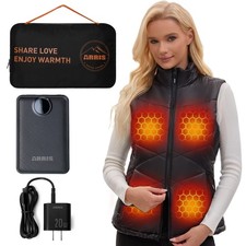 ARRIS 12V Womens Heated Puffer Vest, Lightweight Electric Heating Vest 8 Heating