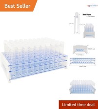50Pcs Plastic  Tubes with Rack 10ml Clear Caps for Scientific Experiments