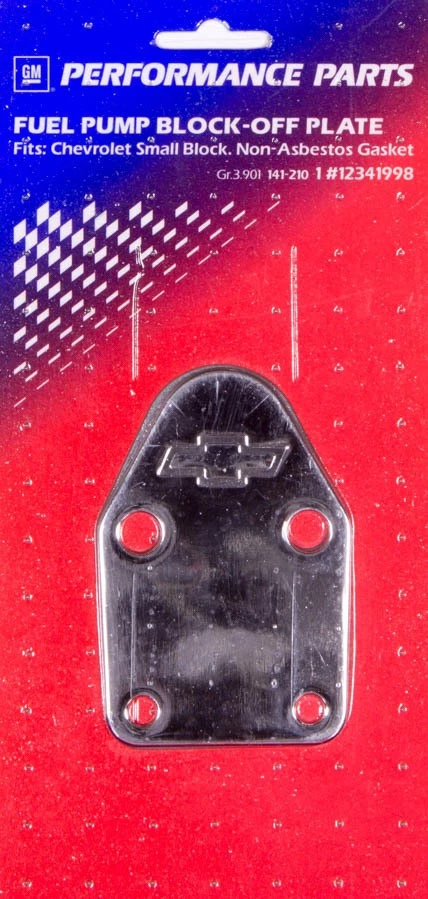 Proform 141-210, One Chrome Steel Sbc Bowtie Fuel Pump Block Off Plate Performan - Image 3 of 4