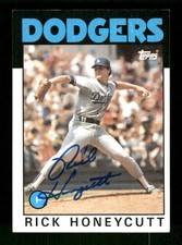 1986 Topps   439 Rick Honeycutt  signed auto autograph  blue sig JBN BXCP61