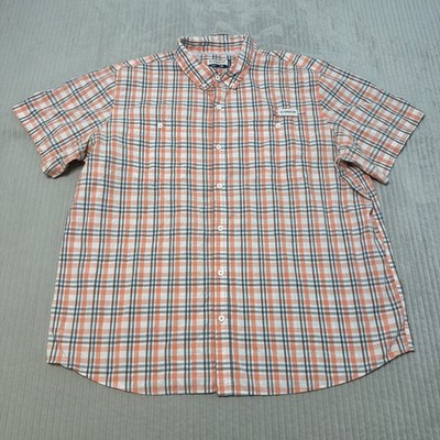 Magellan Fish Gear Mens peach Vented Button Front S/S Outdoor Shirt Size 3XL