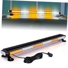 LED Strobe Light Bar -Aluminum Double Side Flashing 37.5'' 78 LED Amber/White