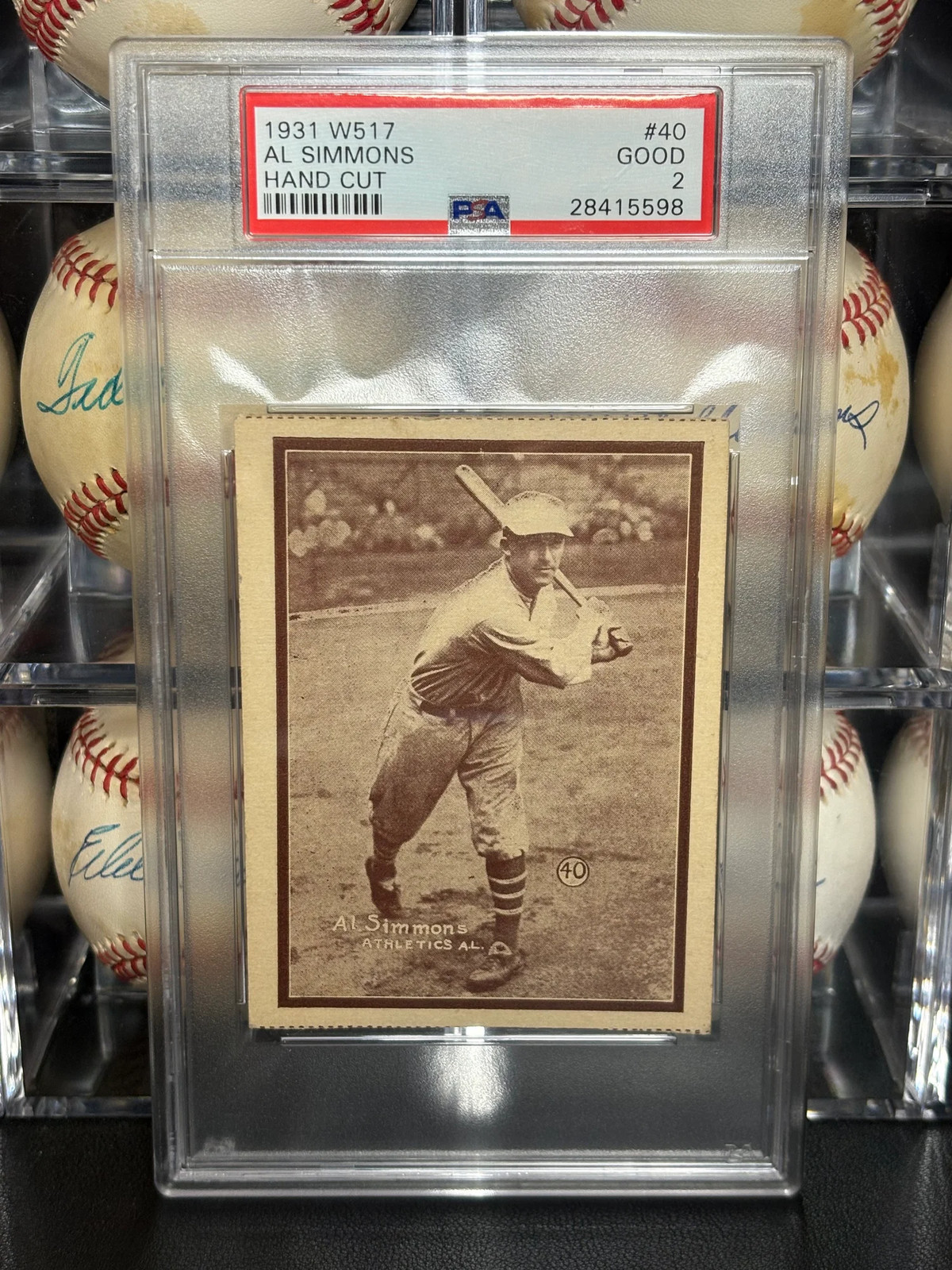 1931 W517 Al Simmons #40 Hand Cut PSA 2
