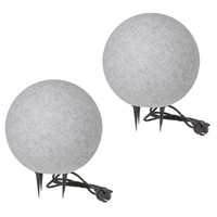 Kugelleuchte Kugellampe Gartenlampe AußEnleuchte Stein Granit-Optik 2Er Set