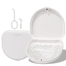 Retainer Case, Compatible with Invisalign, Vivera, Slim Aligner Case with Vent H