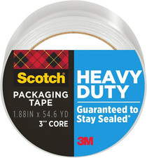 Scotch Heavy Duty Shipping Packing Tape, Clear, 1.88 In. X 54.6 Yd.  1 Tape Rol