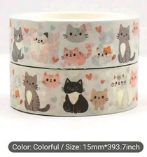 CAT WASHI TAPE - 1000cm - NEW 2000-now FULL ROLL